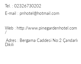 Pine Garden Hotel iletiim bilgileri